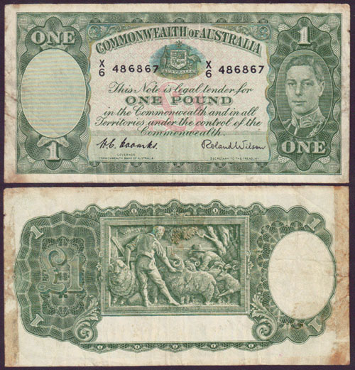 1952 Australia 1 Pound Coombs / Wilson (aFine) L001183